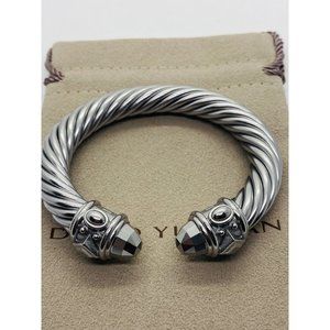 David Yurman 10mm Light Gray Aluminum Limited Renaissance Cuff Bracelet 6”